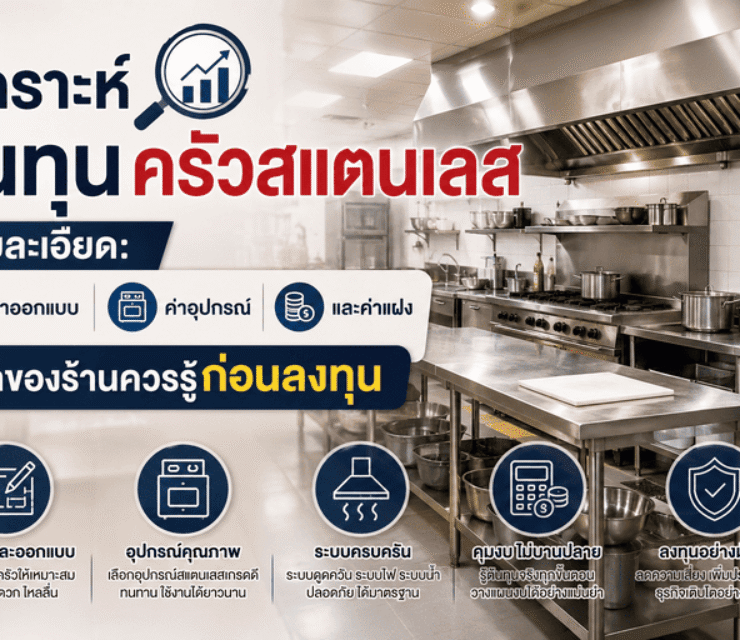 วิเคราะห์ต้นทุนครัวสแตนเลสสำหรับร้านอาหาร: คู่มือวางงบ ค่าอุปกรณ์ และค่าใช้จ่ายที่หลายร้านมองข้าม