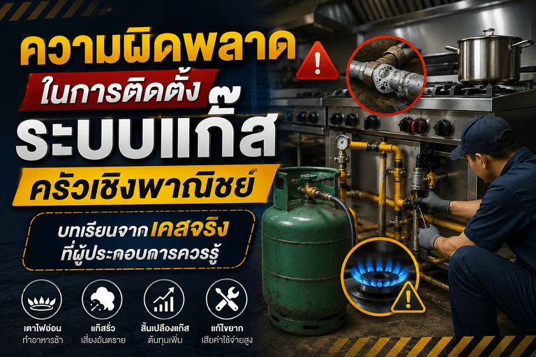 ความผิดพลาดในการติดตั้งระบบแก๊สครัวเชิงพาณิชย์ เรื่องที่หลายร้านมารู้ตัวตอนสายเกินไป