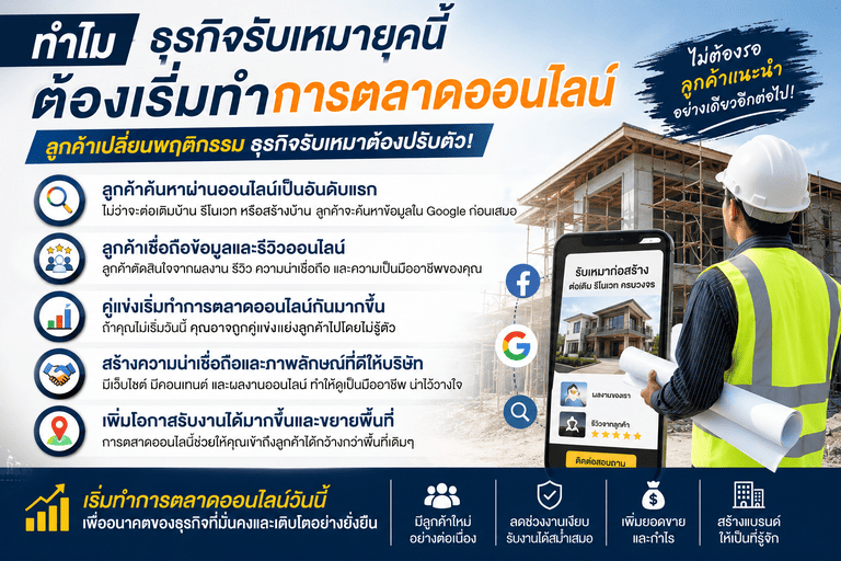 ทำไมธุรกิจรับเหมายุคนี้ต้องเริ่มทำการตลาดออนไลน์