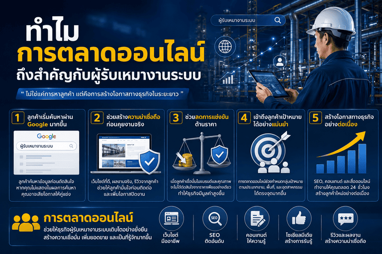 ทำไมการตลาดออนไลน์ถึงสำคัญกับผู้รับเหมางานระบบ