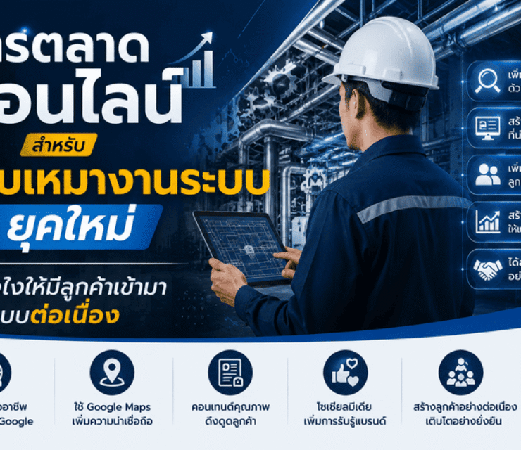 การตลาดออนไลน์สำหรับผู้รับเหมางานระบบยุคใหม่ ทำยังไงให้มีลูกค้าเข้ามาแบบต่อเนื่อง