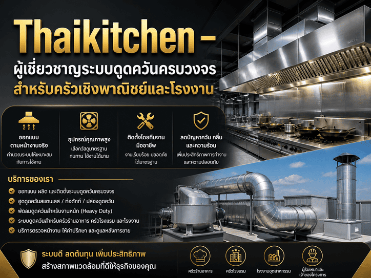Thaikitchen – ผู้เชี่ยวชาญระบบดูดควันครบวงจร สำหรับครัวเชิงพาณิชย์และโรงงาน