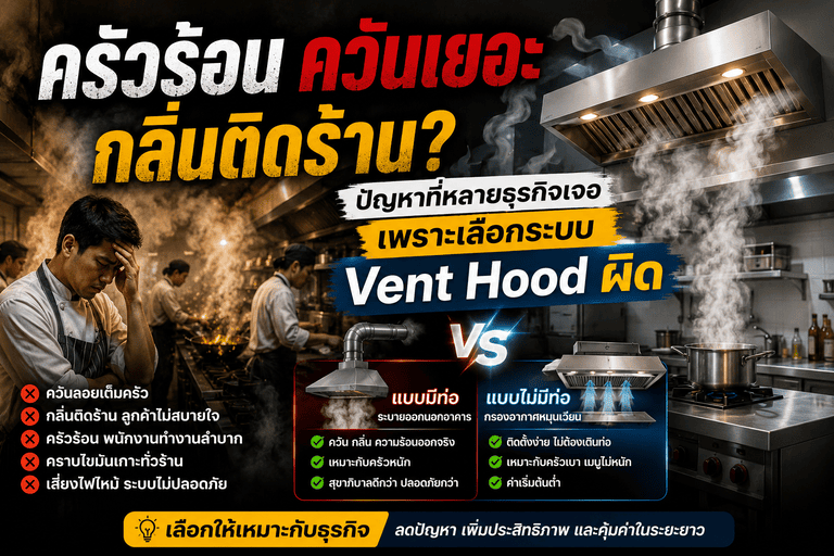 ครัวร้อน ควันเยอะ กลิ่นติดร้าน