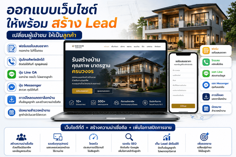 ออกแบบเว็บไซต์ให้พร้อมสร้าง Lead
